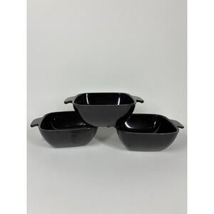 Vintage Arrowhead Ever Ware Brookpark Black Melamine Bowls Set of 3 5-B MCM